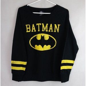 NWT DC Comics Batman Black & Yellow Long Sleeve Shirt Junior Size XL 15/17